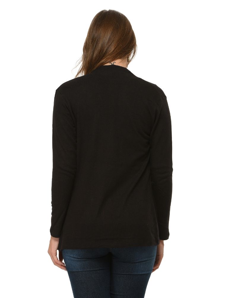 Picture of Frenchtrendz Cotton Modal Fleece Medium Length Black Shrugs