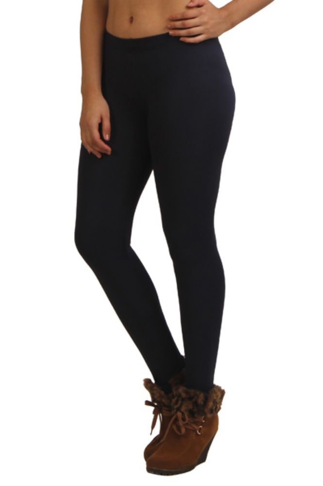 Picture of Frenchtrendz Viscose Vortex Spandex Navy Ankle Length Leggings