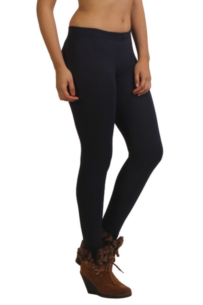 Picture of Frenchtrendz Women's Viscose Vortex Spandex Ankle Length Elastic Waistband Pull On Leggings, Navy