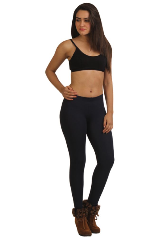 Picture of Frenchtrendz Viscose Vortex Spandex Navy Ankle Length Leggings