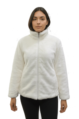 Picture of Frenchtrendz Full Sleeve Front Zipper White Fluffy Fur Jackets