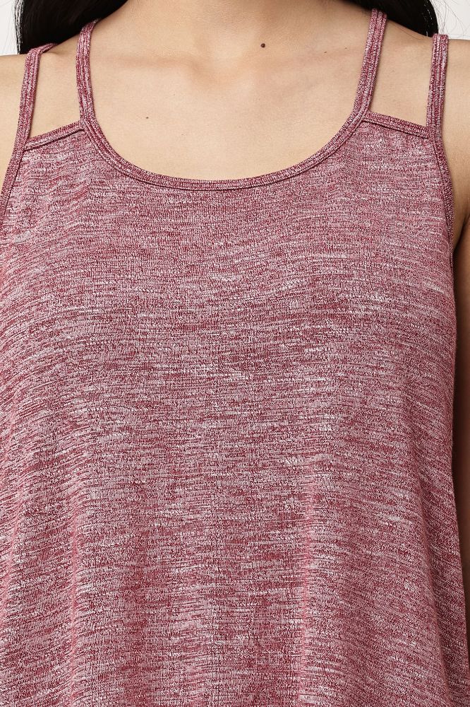 Picture of Frenchtrendz Women’s Cotton Slub Shoulder Straps Top with Flared Hem | Casual A-Line  Tops for Womens & Girls